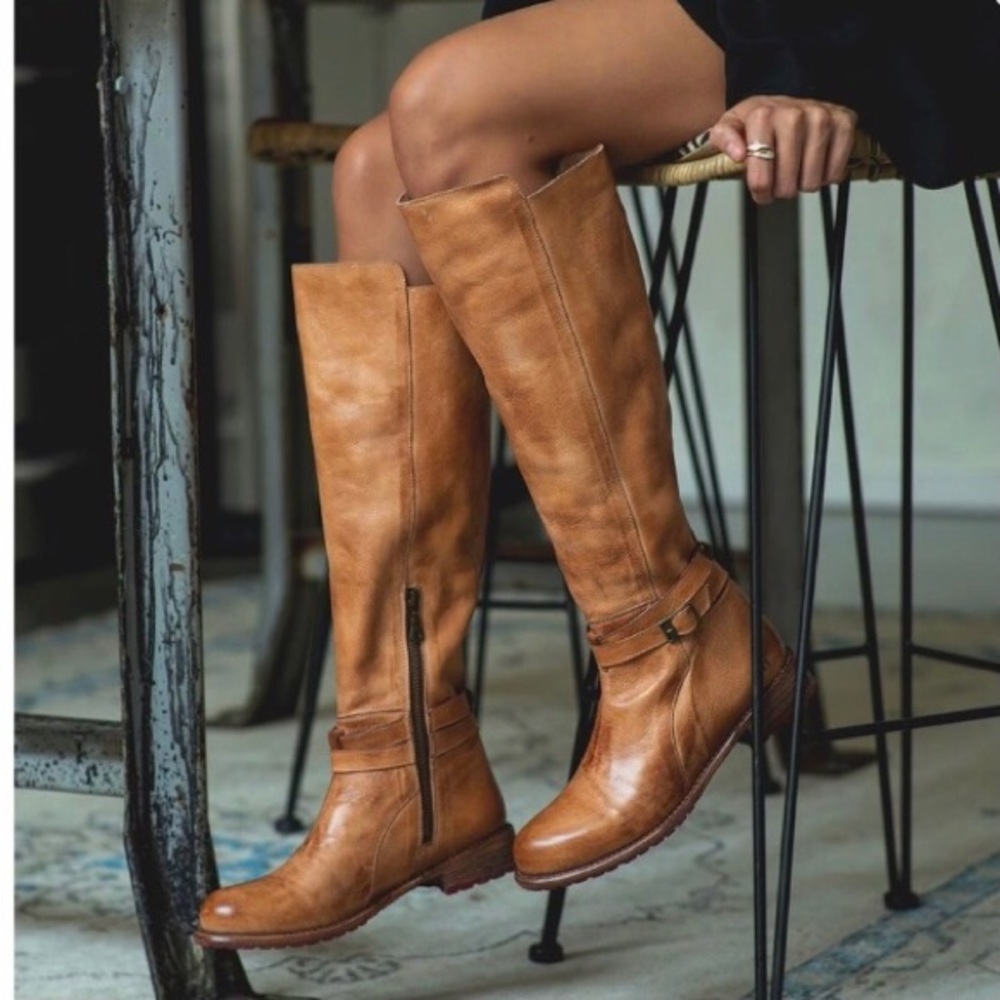 Bed Stu Tan Leather Knee-High Boots